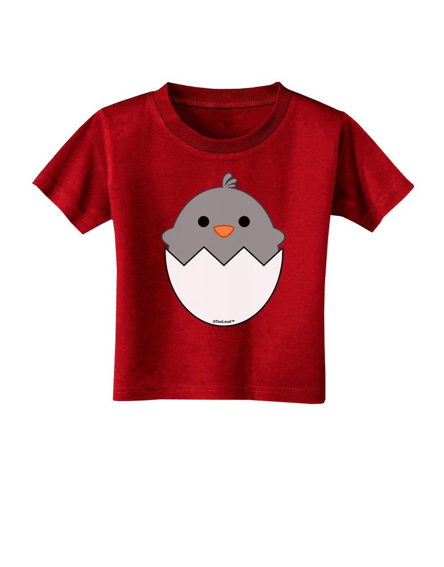 Cute Hatching Chick - Gray Toddler T-Shirt Dark by TooLoud-Toddler T-Shirt-TooLoud-Black-2T-Davson Sales