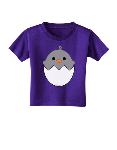 Cute Hatching Chick - Gray Toddler T-Shirt Dark by TooLoud-Toddler T-Shirt-TooLoud-Purple-2T-Davson Sales