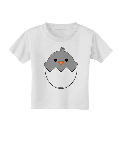 Cute Hatching Chick - Gray Toddler T-Shirt by TooLoud-Toddler T-Shirt-TooLoud-White-2T-Davson Sales