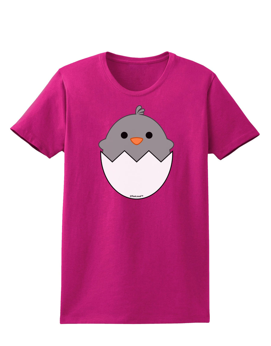 Cute Hatching Chick - Gray Womens Dark T-Shirt by TooLoud-Womens T-Shirt-TooLoud-Black-X-Small-Davson Sales