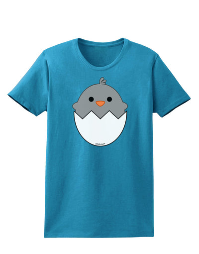 Cute Hatching Chick - Gray Womens Dark T-Shirt by TooLoud-Womens T-Shirt-TooLoud-Turquoise-X-Small-Davson Sales