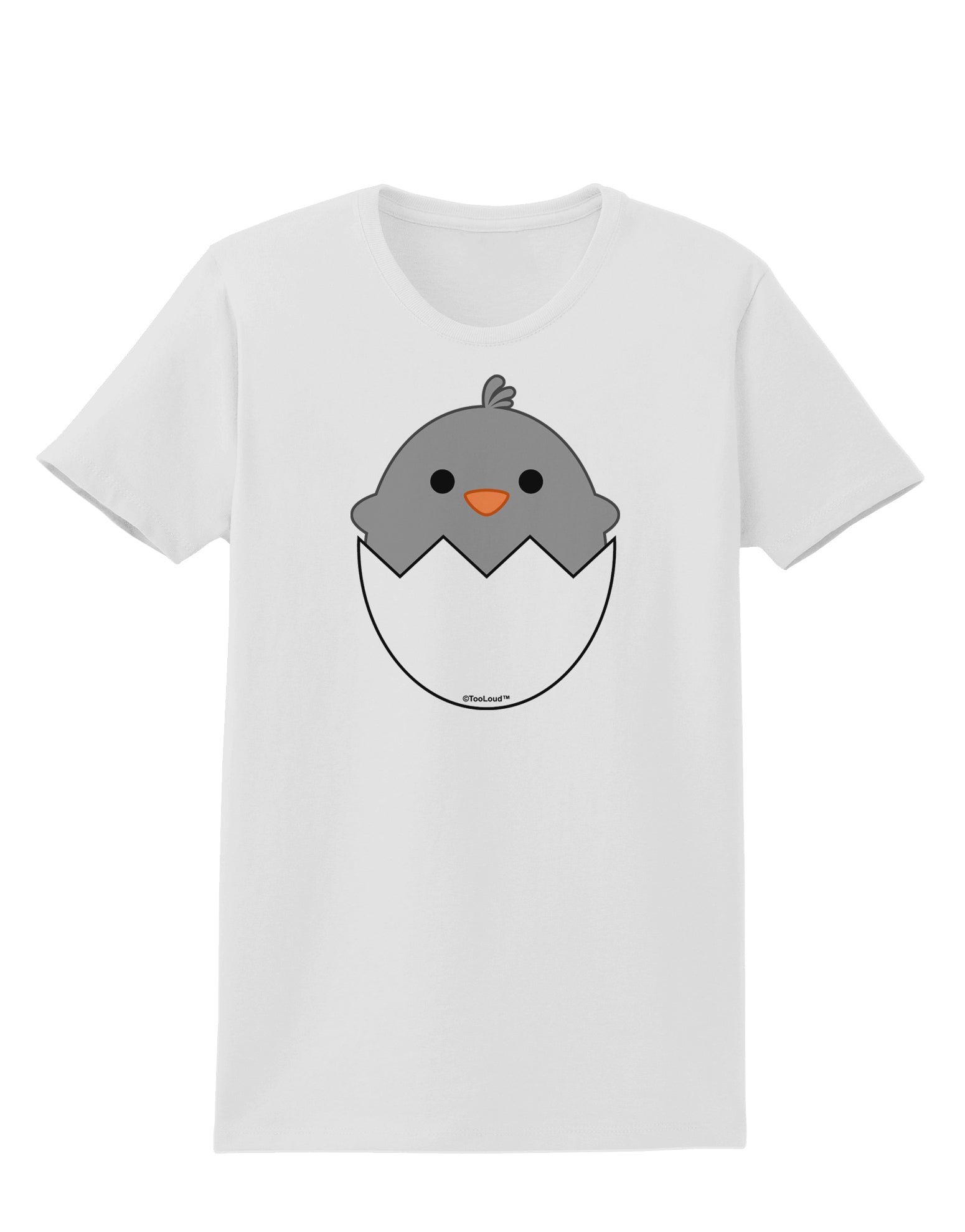 Cute Hatching Chick - Gray Womens T-Shirt by TooLoud-Womens T-Shirt-TooLoud-White-X-Small-Davson Sales