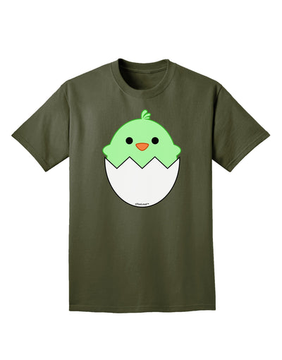 Cute Hatching Chick - Green Adult Dark T-Shirt by TooLoud-Mens T-Shirt-TooLoud-Military-Green-Small-Davson Sales