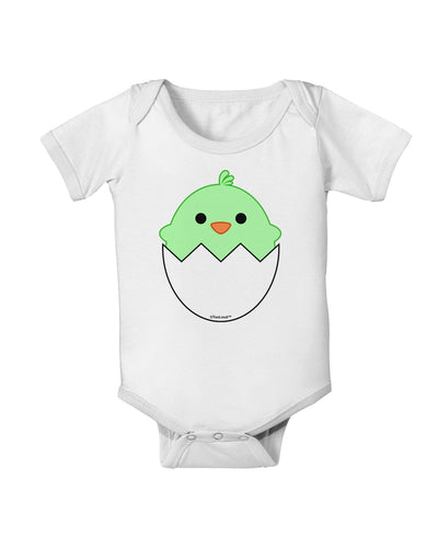 Cute Hatching Chick - Green Baby Romper Bodysuit by TooLoud-Baby Romper-TooLoud-White-06-Months-Davson Sales