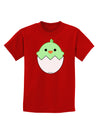 Cute Hatching Chick - Green Childrens Dark T-Shirt by TooLoud-Childrens T-Shirt-TooLoud-Red-X-Small-Davson Sales