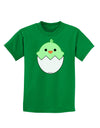 Cute Hatching Chick - Green Childrens Dark T-Shirt by TooLoud-Childrens T-Shirt-TooLoud-Kelly-Green-X-Small-Davson Sales