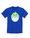 Cute Hatching Chick - Green Childrens Dark T-Shirt by TooLoud-Childrens T-Shirt-TooLoud-Royal-Blue-X-Small-Davson Sales