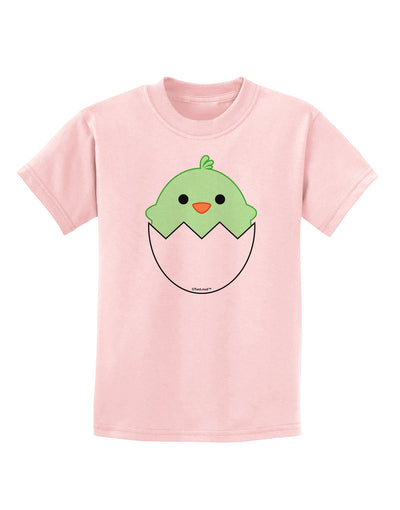 Cute Hatching Chick - Green Childrens T-Shirt by TooLoud-Childrens T-Shirt-TooLoud-PalePink-X-Small-Davson Sales