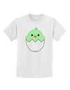 Cute Hatching Chick - Green Childrens T-Shirt by TooLoud-Childrens T-Shirt-TooLoud-White-X-Small-Davson Sales