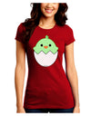 Cute Hatching Chick - Green Juniors Crew Dark T-Shirt by TooLoud-T-Shirts Juniors Tops-TooLoud-Red-Juniors Fitted Small-Davson Sales