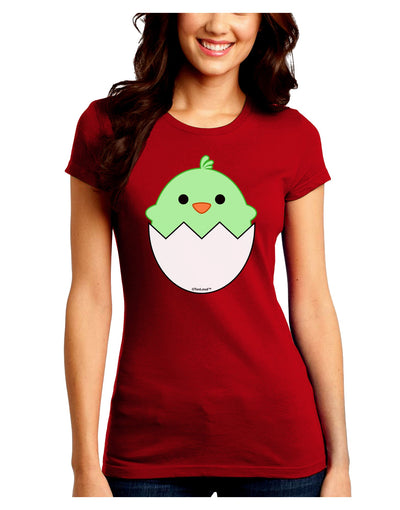 Cute Hatching Chick - Green Juniors Crew Dark T-Shirt by TooLoud-T-Shirts Juniors Tops-TooLoud-Red-Juniors Fitted Small-Davson Sales