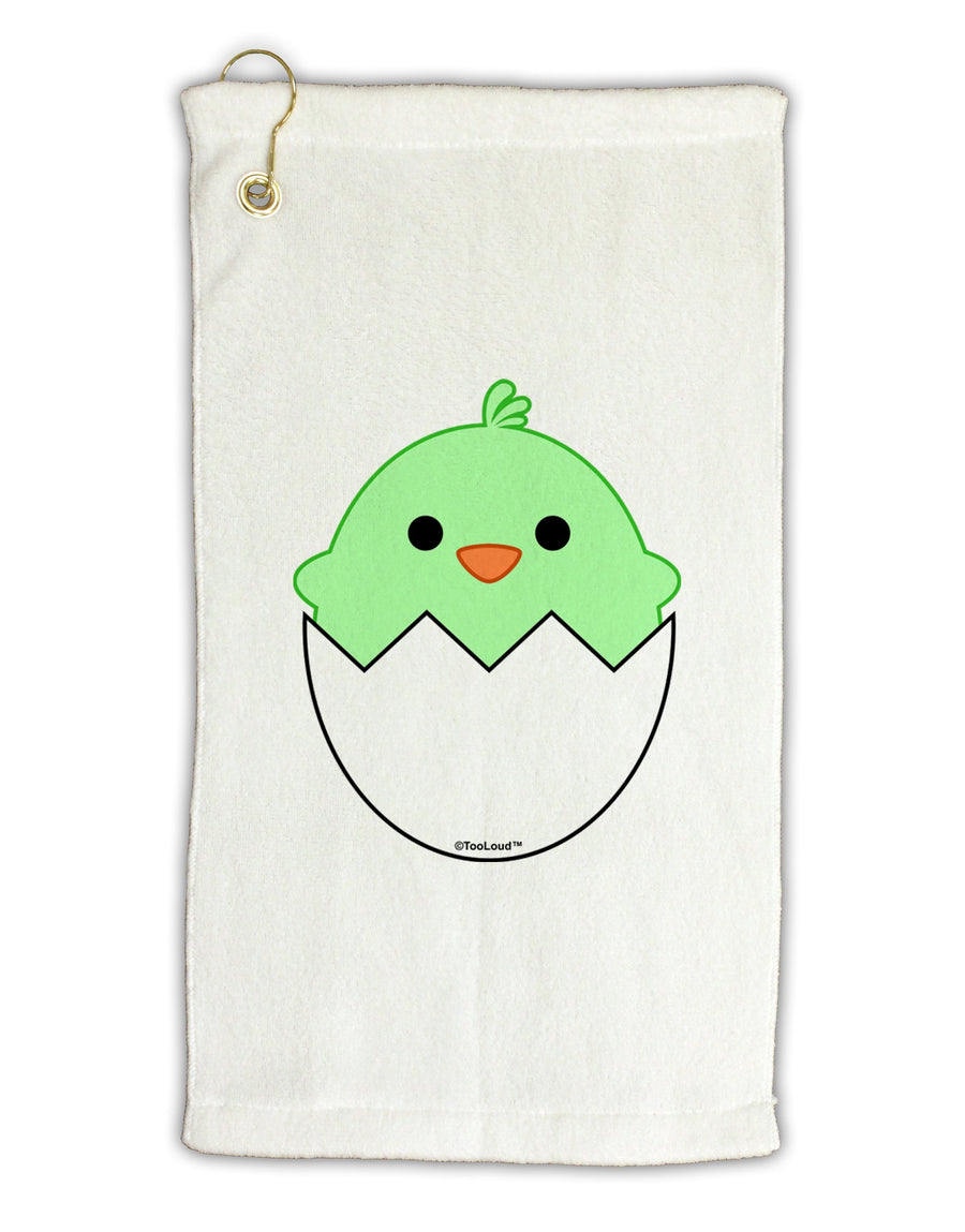 Cute Hatching Chick - Green Micro Terry Gromet Golf Towel 16 x 25 inch by TooLoud-Golf Towel-TooLoud-White-Davson Sales