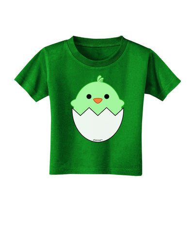 Cute Hatching Chick - Green Toddler T-Shirt Dark by TooLoud-Toddler T-Shirt-TooLoud-Clover-Green-2T-Davson Sales