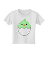 Cute Hatching Chick - Green Toddler T-Shirt by TooLoud-Toddler T-Shirt-TooLoud-White-2T-Davson Sales