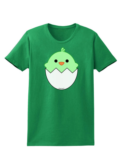 Cute Hatching Chick - Green Womens Dark T-Shirt by TooLoud-Womens T-Shirt-TooLoud-Kelly-Green-X-Small-Davson Sales