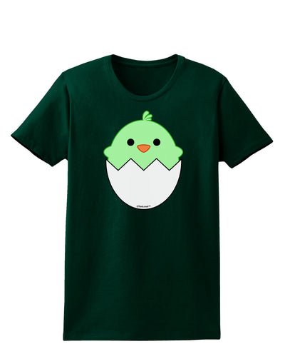 Cute Hatching Chick - Green Womens Dark T-Shirt by TooLoud-Womens T-Shirt-TooLoud-Forest-Green-Small-Davson Sales