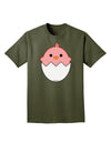 Cute Hatching Chick - Pink Adult Dark T-Shirt by TooLoud-Mens T-Shirt-TooLoud-Military-Green-Small-Davson Sales