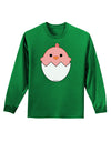 Cute Hatching Chick - Pink Adult Long Sleeve Dark T-Shirt by TooLoud-TooLoud-Kelly-Green-Small-Davson Sales