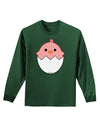 Cute Hatching Chick - Pink Adult Long Sleeve Dark T-Shirt by TooLoud-TooLoud-Dark-Green-Small-Davson Sales