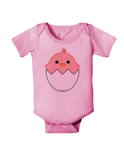 Cute Hatching Chick - Pink Baby Romper Bodysuit by TooLoud-Baby Romper-TooLoud-Light-Pink-06-Months-Davson Sales