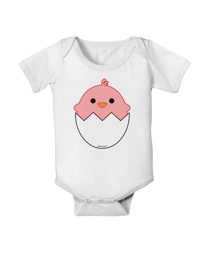 Cute Hatching Chick - Pink Baby Romper Bodysuit by TooLoud-Baby Romper-TooLoud-White-06-Months-Davson Sales