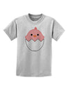 Cute Hatching Chick - Pink Childrens T-Shirt by TooLoud-Childrens T-Shirt-TooLoud-AshGray-X-Small-Davson Sales