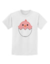 Cute Hatching Chick - Pink Childrens T-Shirt by TooLoud-Childrens T-Shirt-TooLoud-White-X-Small-Davson Sales