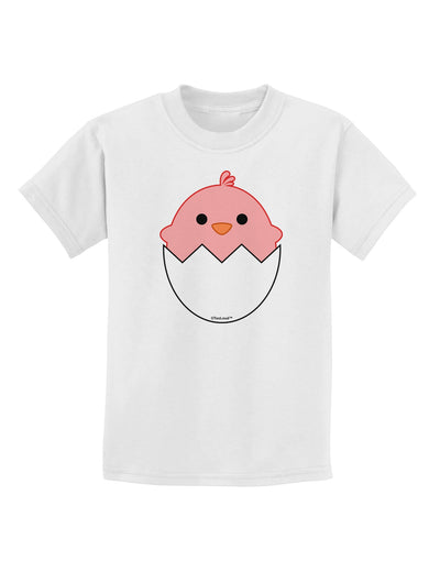 Cute Hatching Chick - Pink Childrens T-Shirt by TooLoud-Childrens T-Shirt-TooLoud-White-X-Small-Davson Sales