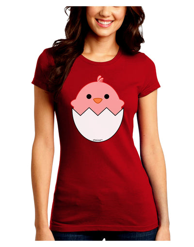 Cute Hatching Chick - Pink Juniors Crew Dark T-Shirt by TooLoud-T-Shirts Juniors Tops-TooLoud-Red-Juniors Fitted Small-Davson Sales