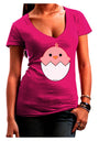 Cute Hatching Chick - Pink Juniors V-Neck Dark T-Shirt by TooLoud-Womens V-Neck T-Shirts-TooLoud-Hot-Pink-Juniors Fitted Small-Davson Sales