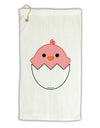 Cute Hatching Chick - Pink Micro Terry Gromet Golf Towel 16 x 25 inch by TooLoud-Golf Towel-TooLoud-White-Davson Sales