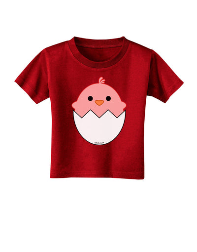 Cute Hatching Chick - Pink Toddler T-Shirt Dark by TooLoud-Toddler T-Shirt-TooLoud-Red-2T-Davson Sales