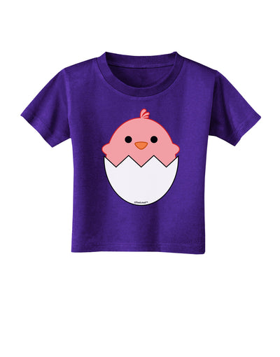 Cute Hatching Chick - Pink Toddler T-Shirt Dark by TooLoud-Toddler T-Shirt-TooLoud-Purple-2T-Davson Sales