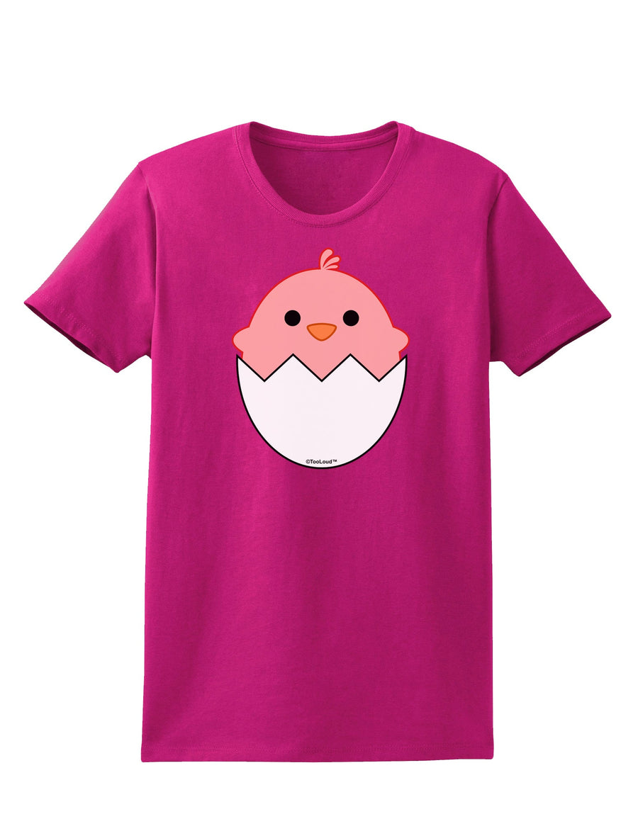 Cute Hatching Chick - Pink Womens Dark T-Shirt by TooLoud-Womens T-Shirt-TooLoud-Black-X-Small-Davson Sales