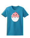 Cute Hatching Chick - Pink Womens Dark T-Shirt by TooLoud-Womens T-Shirt-TooLoud-Turquoise-X-Small-Davson Sales