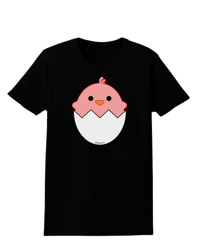 Cute Hatching Chick - Pink Womens Dark T-Shirt by TooLoud-Womens T-Shirt-TooLoud-Black-X-Small-Davson Sales