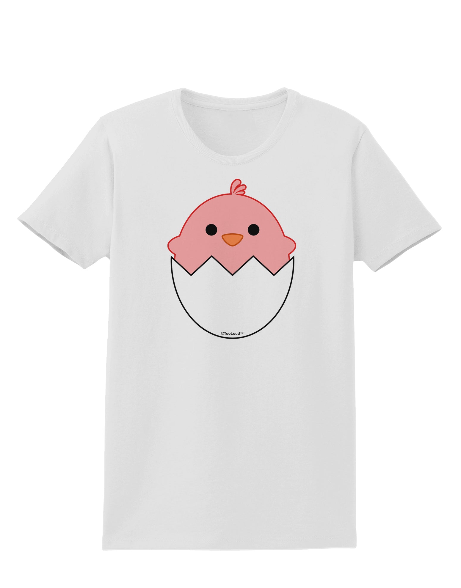 Cute Hatching Chick - Pink Womens T-Shirt by TooLoud-Womens T-Shirt-TooLoud-White-X-Small-Davson Sales