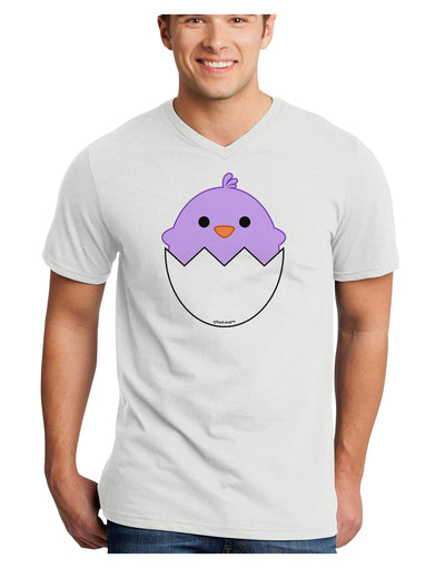 Cute Hatching Chick - Purple Adult V-Neck T-shirt by TooLoud-Mens V-Neck T-Shirt-TooLoud-White-Small-Davson Sales