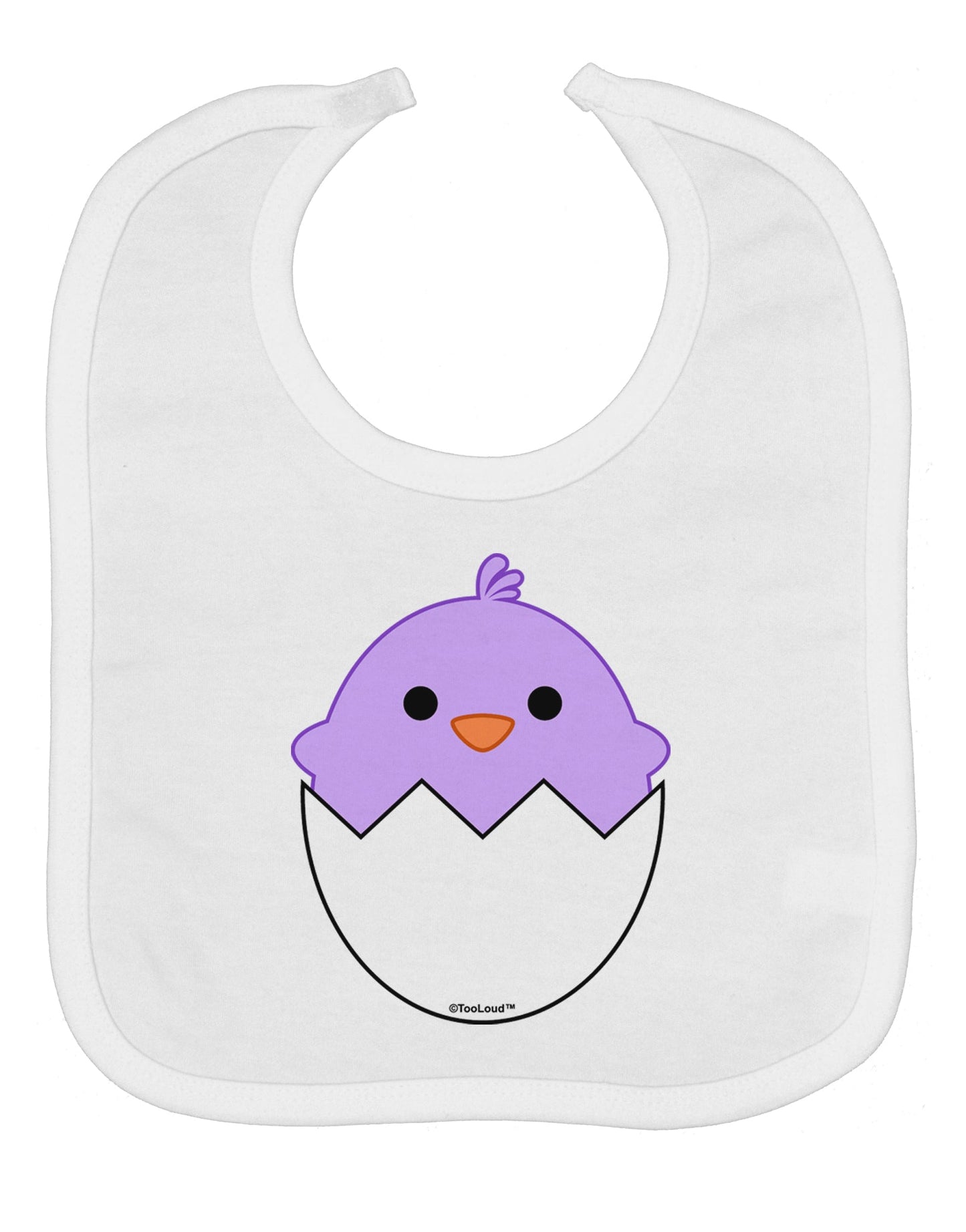 Cute Hatching Chick - Purple Baby Bib by TooLoud