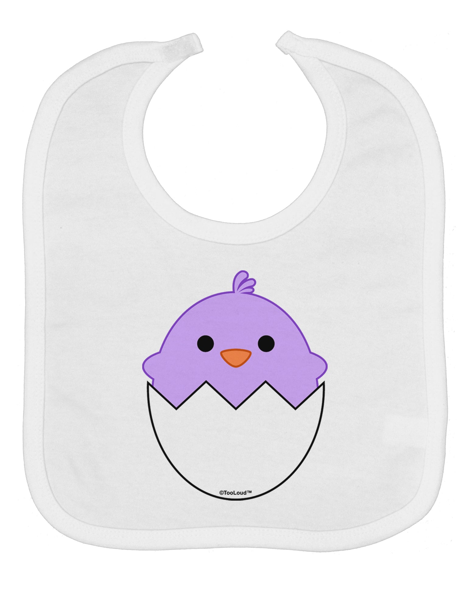 Cute Hatching Chick - Purple Baby Bib by TooLoud