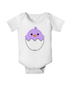 Cute Hatching Chick - Purple Baby Romper Bodysuit by TooLoud-Baby Romper-TooLoud-White-06-Months-Davson Sales