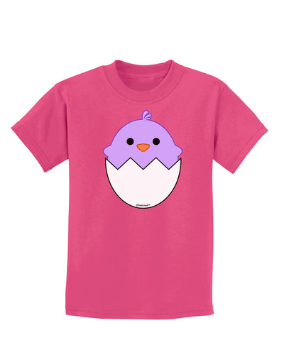 Cute Hatching Chick - Purple Childrens Dark T-Shirt by TooLoud-Childrens T-Shirt-TooLoud-Sangria-X-Small-Davson Sales