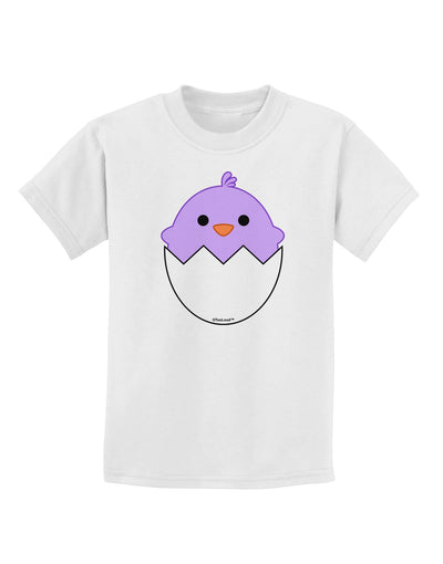 Cute Hatching Chick - Purple Childrens T-Shirt by TooLoud-Childrens T-Shirt-TooLoud-White-X-Small-Davson Sales