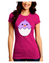 Cute Hatching Chick - Purple Juniors Crew Dark T-Shirt by TooLoud-T-Shirts Juniors Tops-TooLoud-Hot-Pink-Juniors Fitted Small-Davson Sales