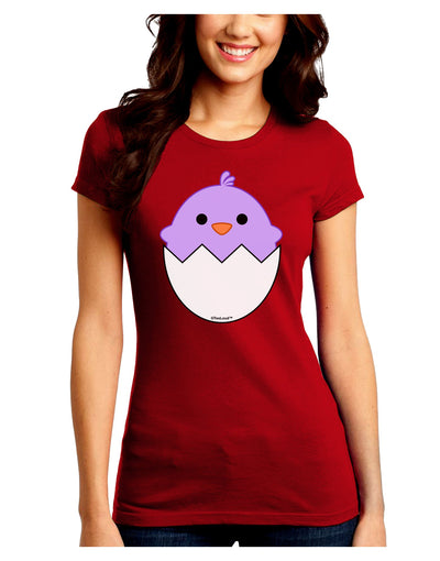 Cute Hatching Chick - Purple Juniors Crew Dark T-Shirt by TooLoud-T-Shirts Juniors Tops-TooLoud-Red-Juniors Fitted Small-Davson Sales