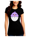 Cute Hatching Chick - Purple Juniors Crew Dark T-Shirt by TooLoud-T-Shirts Juniors Tops-TooLoud-Black-Juniors Fitted Small-Davson Sales