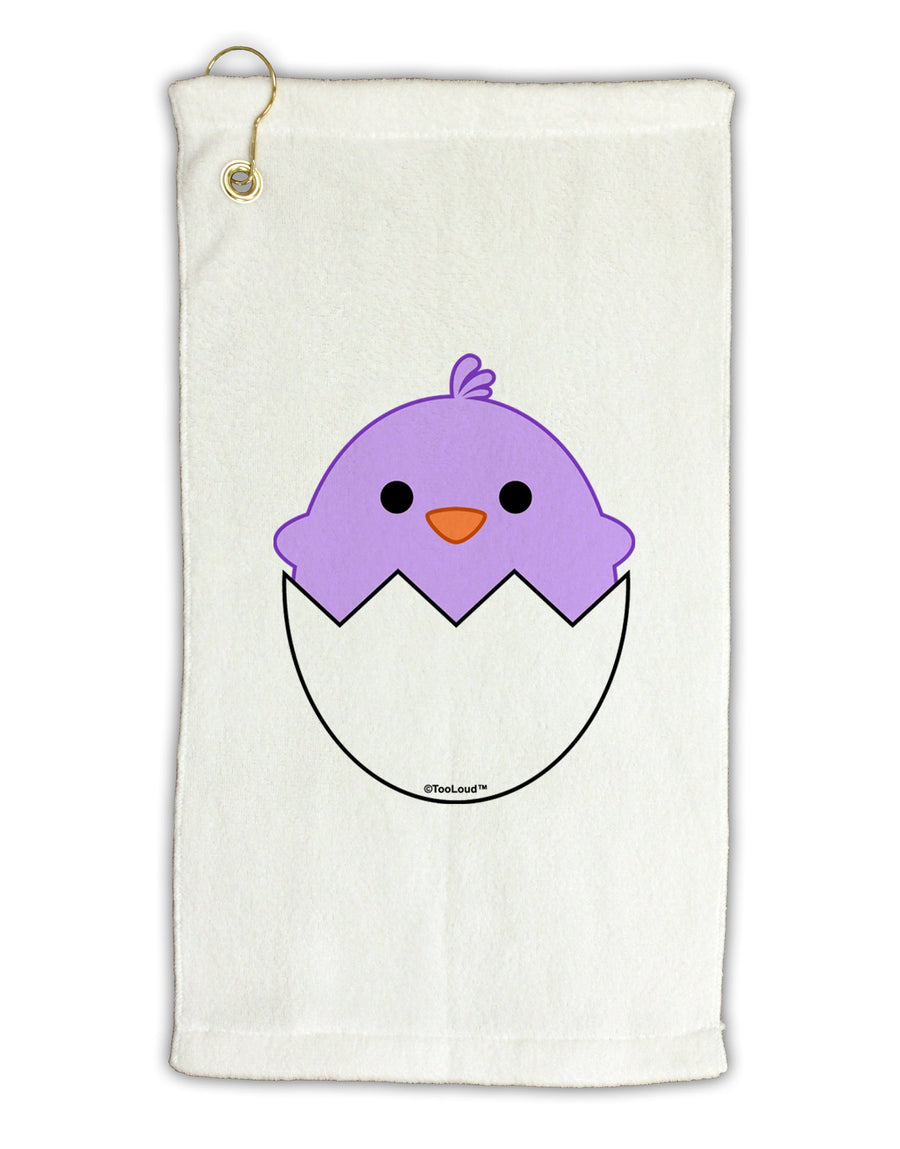 Cute Hatching Chick - Purple Micro Terry Gromet Golf Towel 16 x 25 inch by TooLoud-Golf Towel-TooLoud-White-Davson Sales