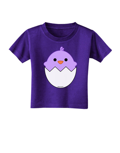 Cute Hatching Chick - Purple Toddler T-Shirt Dark by TooLoud-Toddler T-Shirt-TooLoud-Purple-2T-Davson Sales