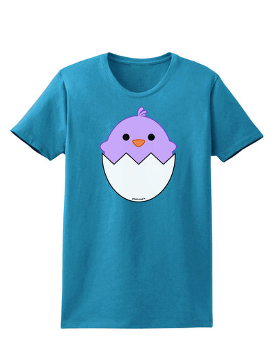 Cute Hatching Chick - Purple Womens Dark T-Shirt by TooLoud-Womens T-Shirt-TooLoud-Turquoise-X-Small-Davson Sales