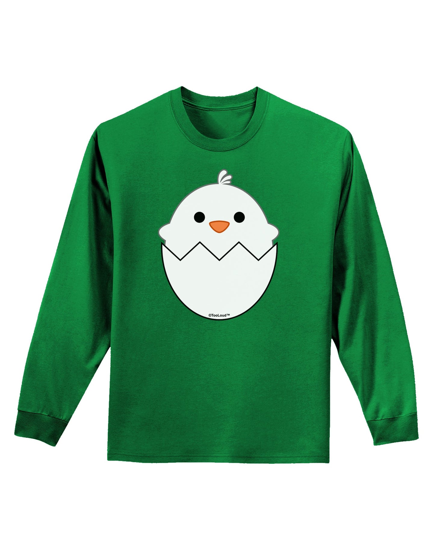 Cute Hatching Chick - White Adult Long Sleeve Dark T-Shirt by TooLoud-TooLoud-Kelly-Green-Small-Davson Sales